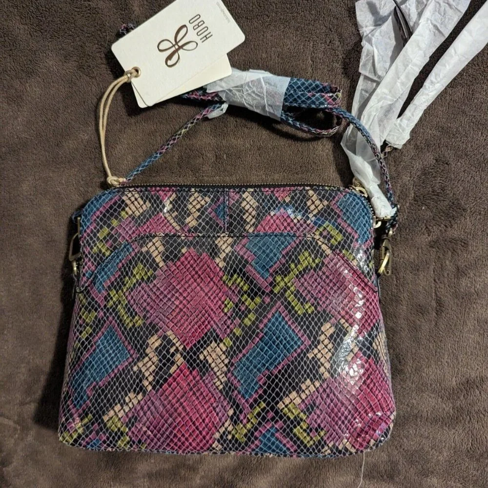 New With Tags Women's HOBO Shoulder Bag Mosaic Snake Color With Dust Cover - Picture 4 of 8